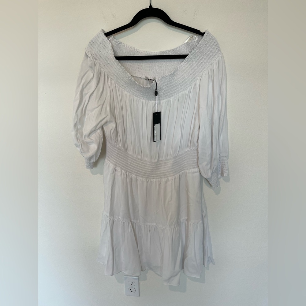 NWT Gianni Bini White Smocked Dress
